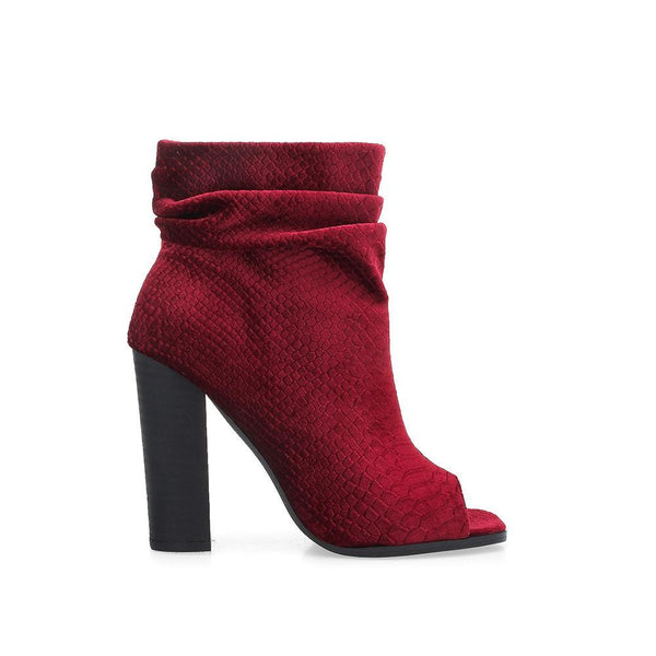 privileged by j.c. dossier Misha Red Peep Toe Bootie