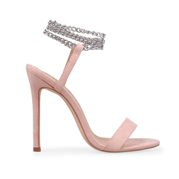 privileged by j.c. dossier Moline Pink Suede Heels with Metallic Chain