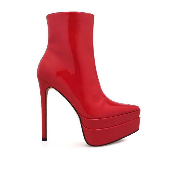 privileged by j.c. dossier Mondavi Red Bootie - Bold Platform Heels