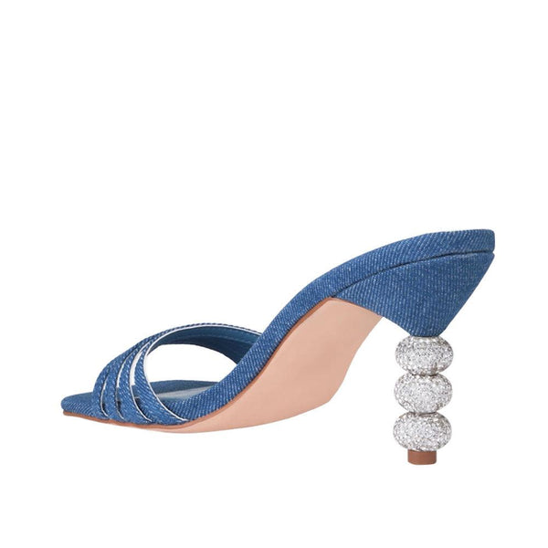 Privileged By J.c. Dossier Monica Blue Rhinestone Heels