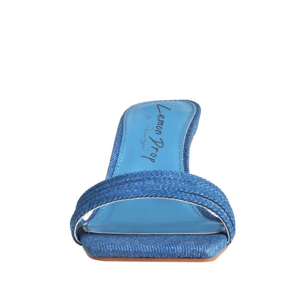 Privileged By J.c. Dossier Monica Blue Rhinestone Heels