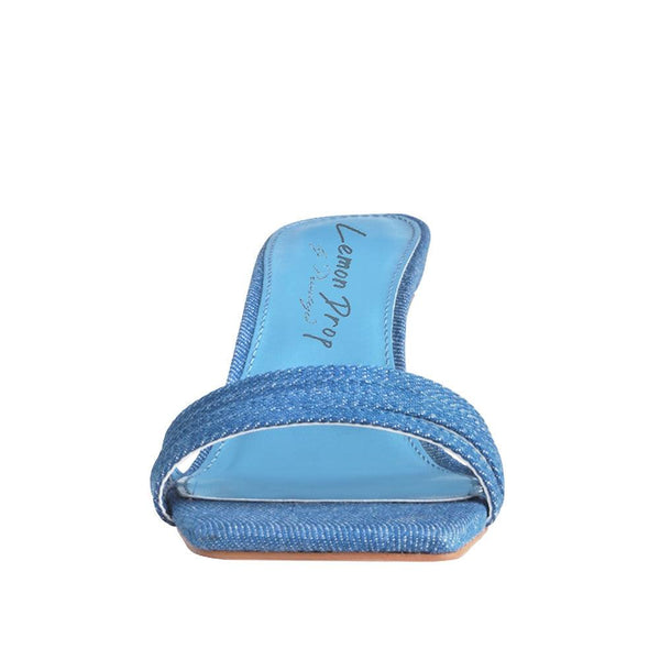 Privileged By J.c. Dossier Monica Blue Rhinestone Heels