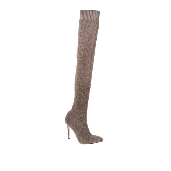 Privileged By J.c. Dossier Nadira Taupe Stretch Knee-High Boot