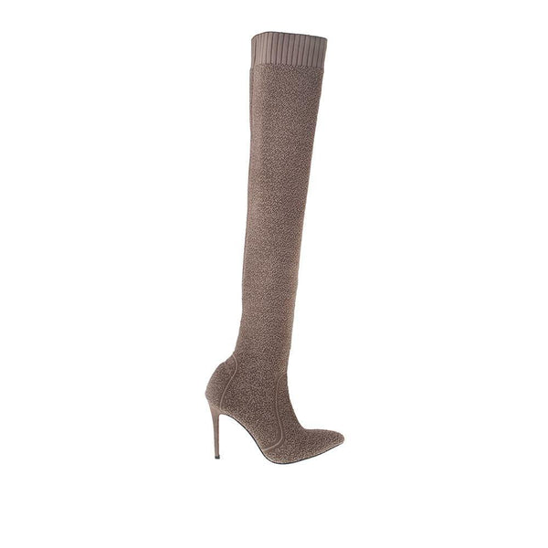privileged by j.c. dossier Nadira Taupe Stretch Knee-High Boot