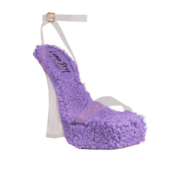 Privileged By J.c. Dossier Naja Purple Fuzzy Platform Sandal