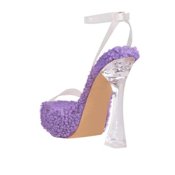 Privileged By J.c. Dossier Naja Purple Fuzzy Platform Sandal