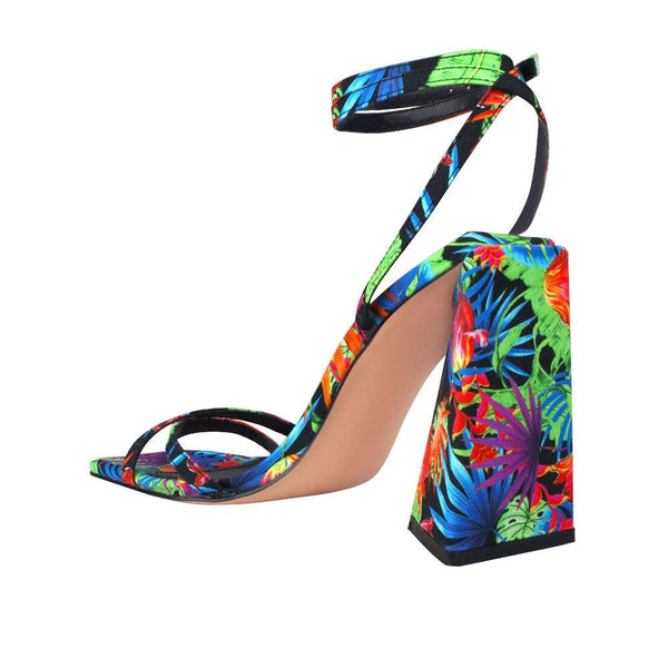Privileged By J.c. Dossier Naomi Floral Ankle Buckle Heel