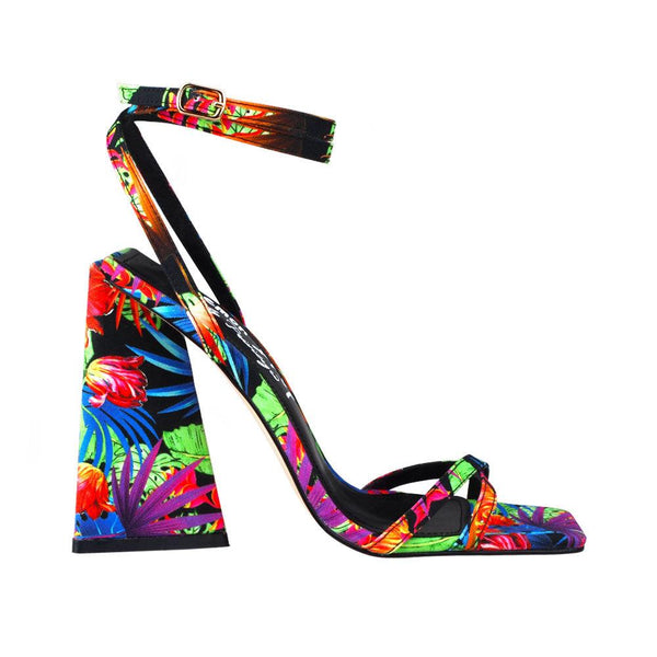 privileged by j.c. dossier Naomi Floral Ankle Buckle Heel