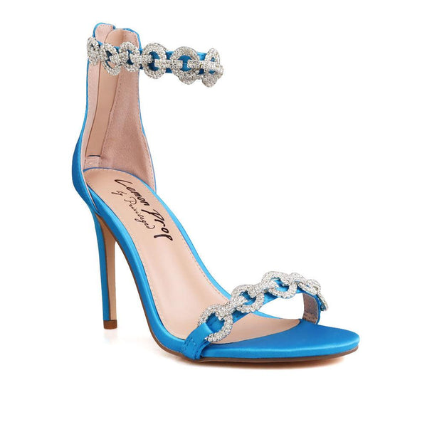 Privileged By J.c. Dossier Nash Rhinestone Strappy Heel - Turquoise