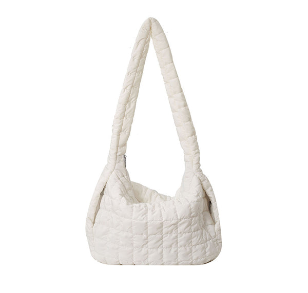 Privileged By J.c. Dossier Nashla Quilted Shoulder Bag In White