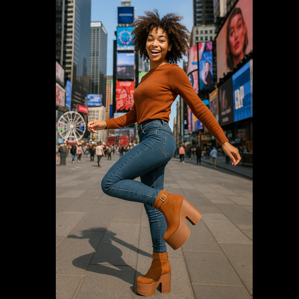 Privileged By J.c. Dossier Nekoma Brown Platform Bootie | Bold & Festival-Ready