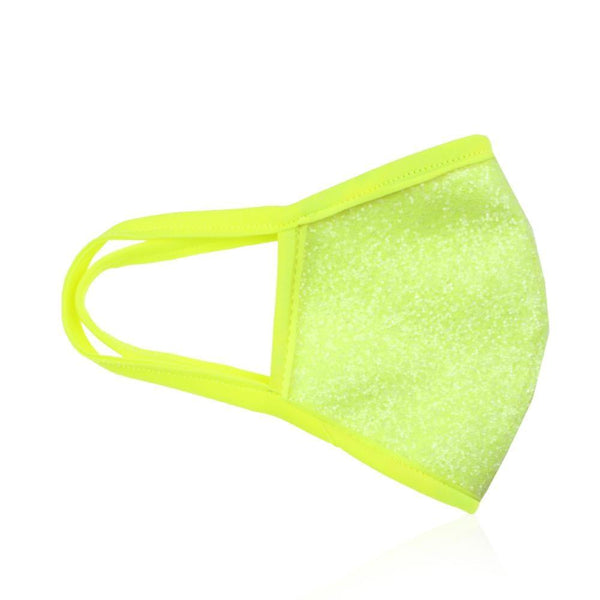Privileged By J.c. Dossier Neon Yellow Glitter Fashion Mask
