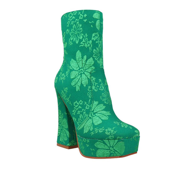 Privileged By J.c. Dossier Nessan Green Platform Bootie