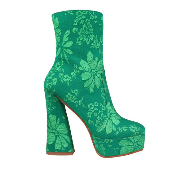 privileged by j.c. dossier Nessan Green Platform Bootie