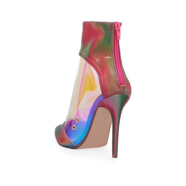 Privileged By J.c. Dossier Newton Iridescent Clear Vinyl Bootie