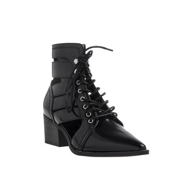Privileged By J.c. Dossier Nick Black Cut-Out Lace-Up Boot