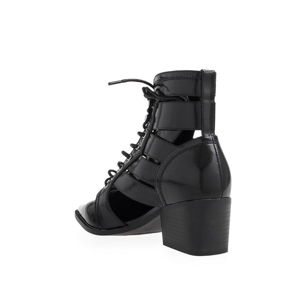 Privileged By J.c. Dossier Nick Black Cut-Out Lace-Up Boot