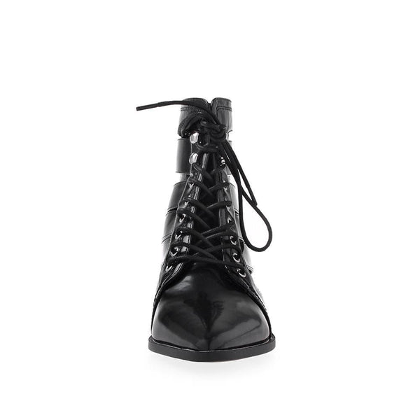 Privileged By J.c. Dossier Nick Black Cut-Out Lace-Up Boot