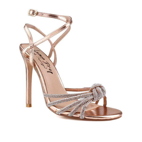 Privileged By J.c. Dossier Norah Rose Gold Rhinestone Heel