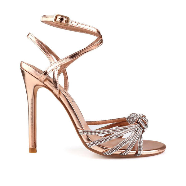 privileged by j.c. dossier Norah Rose Gold Rhinestone Heel