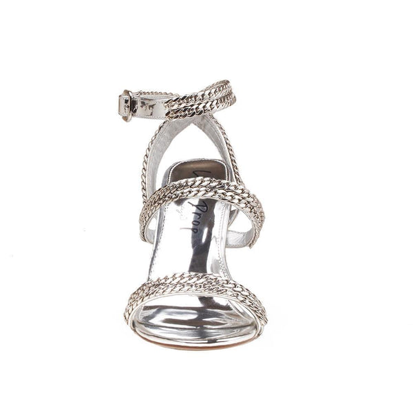 Privileged By J.c. Dossier Odele Metallic Chain Strap Heel