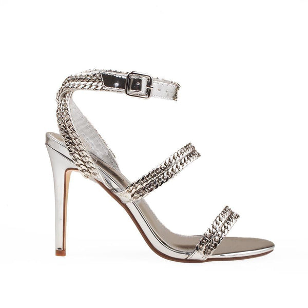 privileged by j.c. dossier Odele Metallic Chain Strap Heel