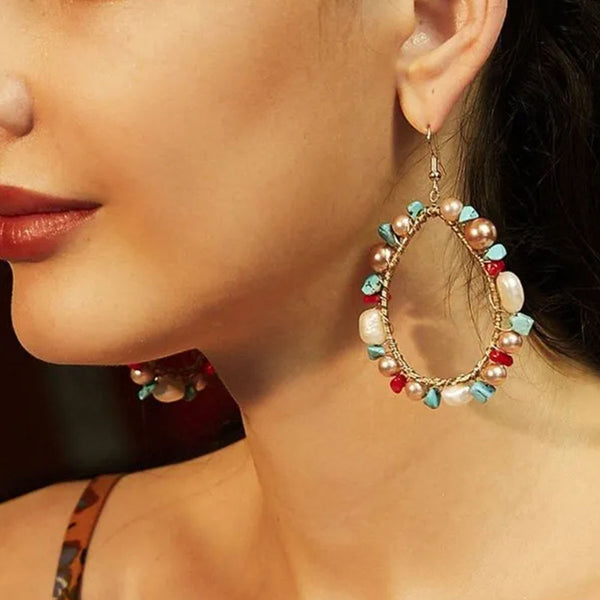 Privileged By J.c. Dossier Ona Statement Earrings - Bold Multi Color