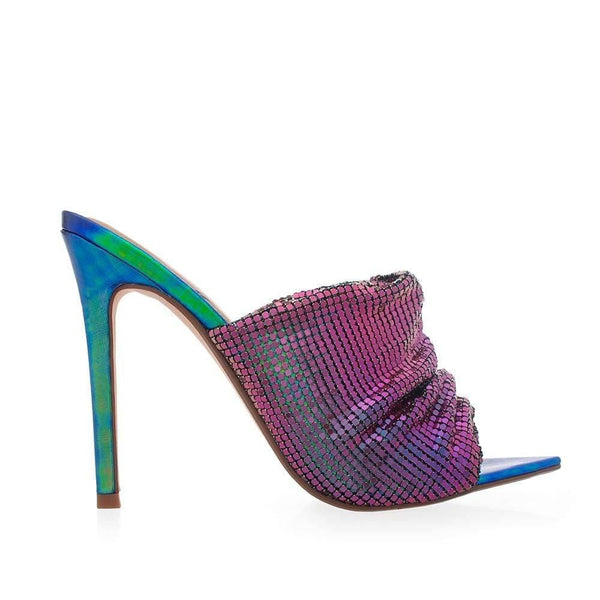 privileged by j.c. dossier Ongoing Metallic Mesh Heels - Bold & Edgy
