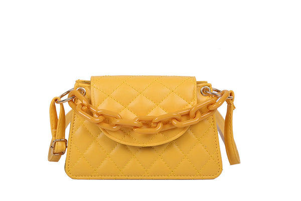 privileged by j.c. dossier Ornate Chain Stitch Yellow Purse