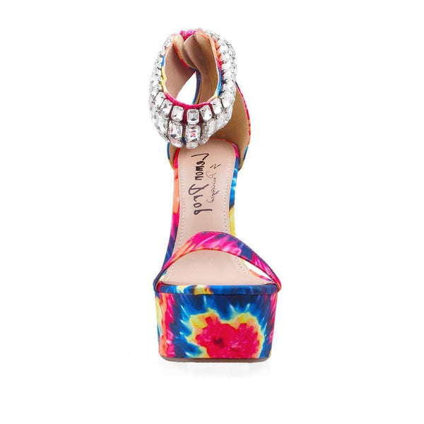 Privileged By J.c. Dossier Paean Neon Rhinestone Platform Heels