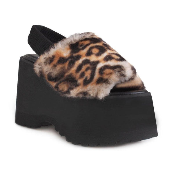 Privileged By J.c. Dossier Paladin Leopard Faux Fur Platform