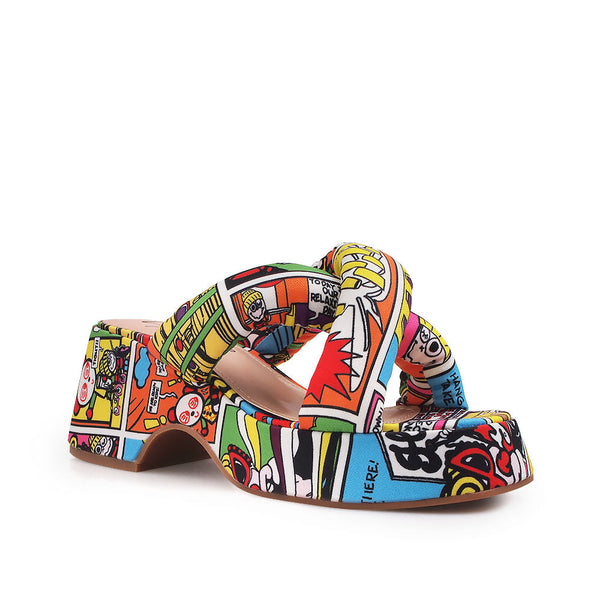 Privileged By J.c. Dossier Pamila Multi-Textile Platform Sandals