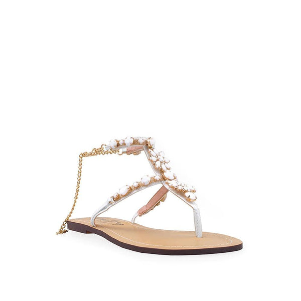 Privileged By J.c. Dossier Pattn Rhinestone Strappy Sandal Silver