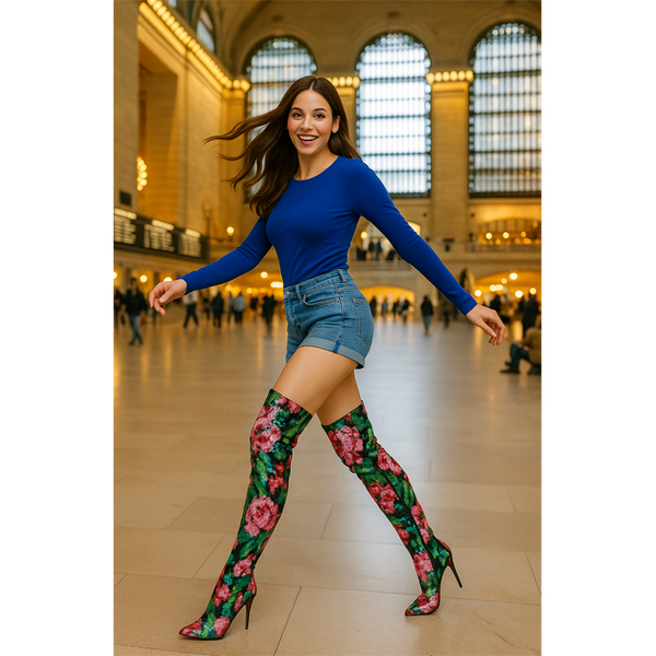 Privileged By J.c. Dossier Pavia Floral Over-the-Knee Boot