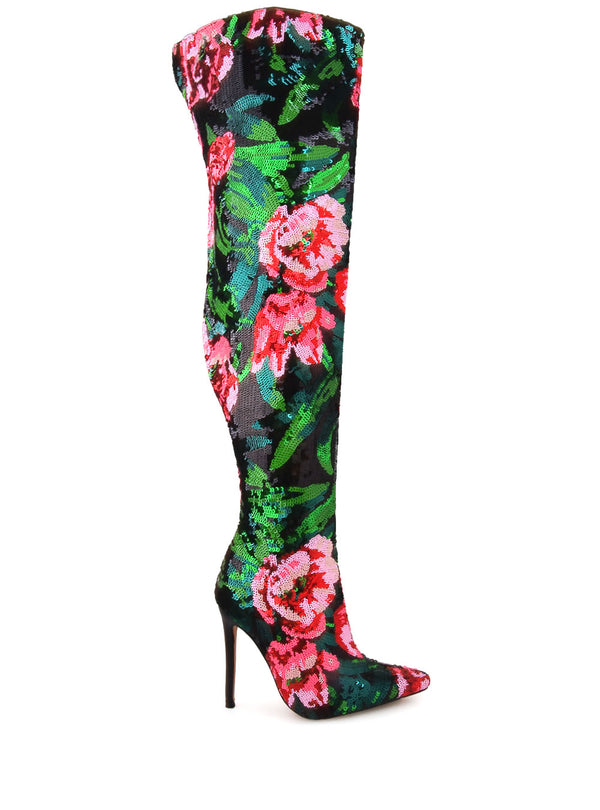 privileged by j.c. dossier Pavia Floral Over-the-Knee Boot