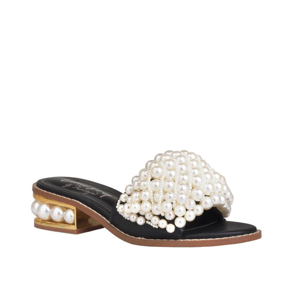 Privileged By J.c. Dossier Pearl Embellished Flats With Block Heel