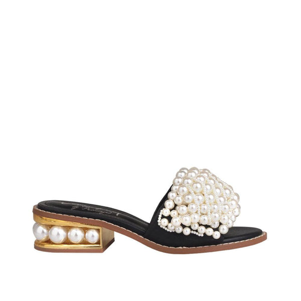 privileged by j.c. dossier Pearl Embellished Flats with Block Heel