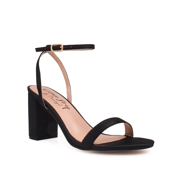 Privileged By J.c. Dossier Pendry Black Satin Heel | Bold & Timeless