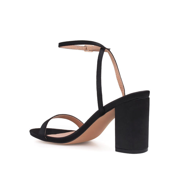 Privileged By J.c. Dossier Pendry Black Satin Heel | Bold & Timeless