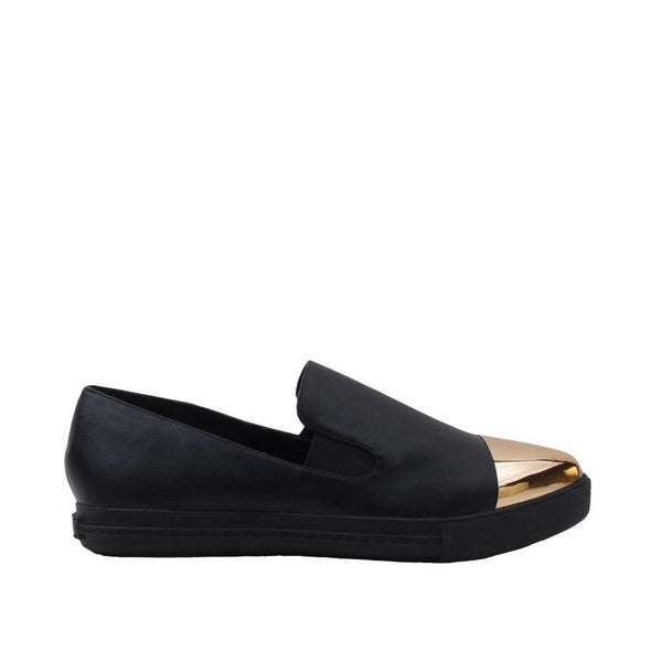 privileged by j.c. dossier Percy Black Flat with Metallic Toe