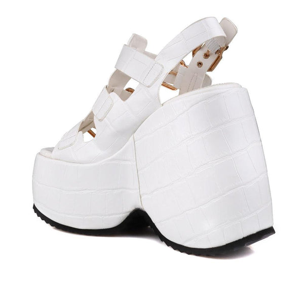 Privileged By J.c. Dossier Petrina White Platform Heels
