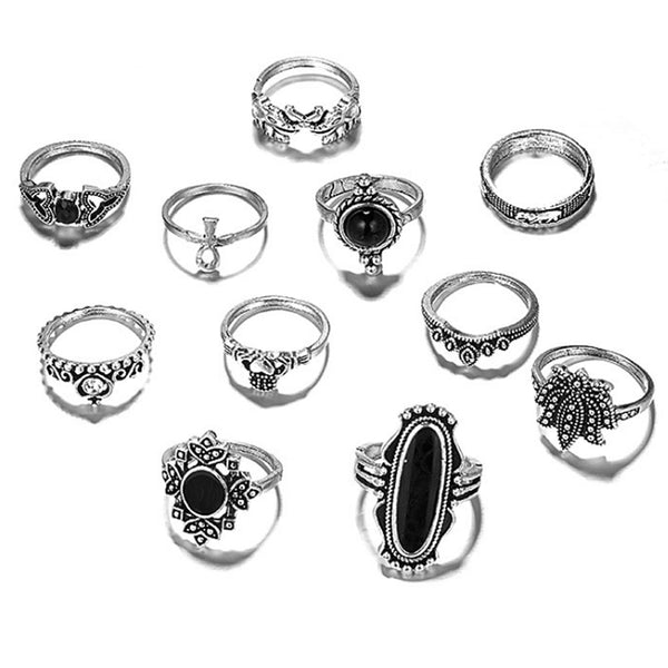 Privileged By J.c. Dossier Pharaoh Rings Set - Bold Statement Jewelry