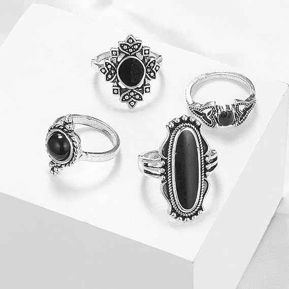 Privileged By J.c. Dossier Pharaoh Rings Set - Bold Statement Jewelry