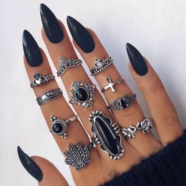 privileged by j.c. dossier Pharaoh Rings Set - Bold Statement Jewelry