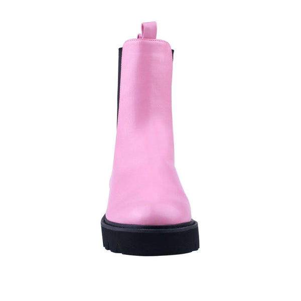 Privileged By J.c. Dossier Pink Printed Vegan Leather Bootie