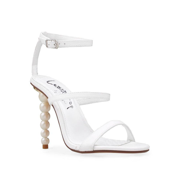 Privileged By J.c. Dossier Pompey White Pearl Heel – Bold & Statement
