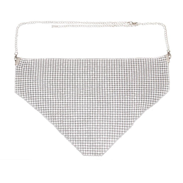 Privileged By J.c. Dossier POP Rhinestone Mesh Necklace - Statement Glam