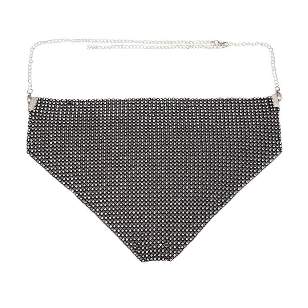 Privileged By J.c. Dossier POP Rhinestone Mesh Necklace - Statement Glam