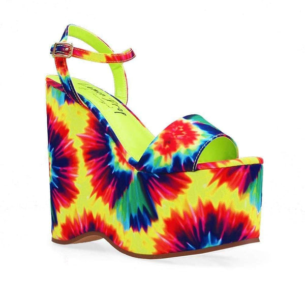 Privileged By J.c. Dossier Pop Tie-Dye Platform Wedges