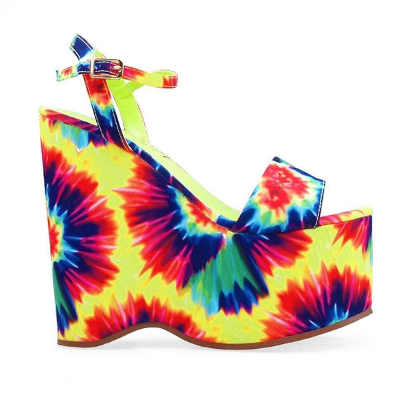 privileged by j.c. dossier Pop Tie-Dye Platform Wedges